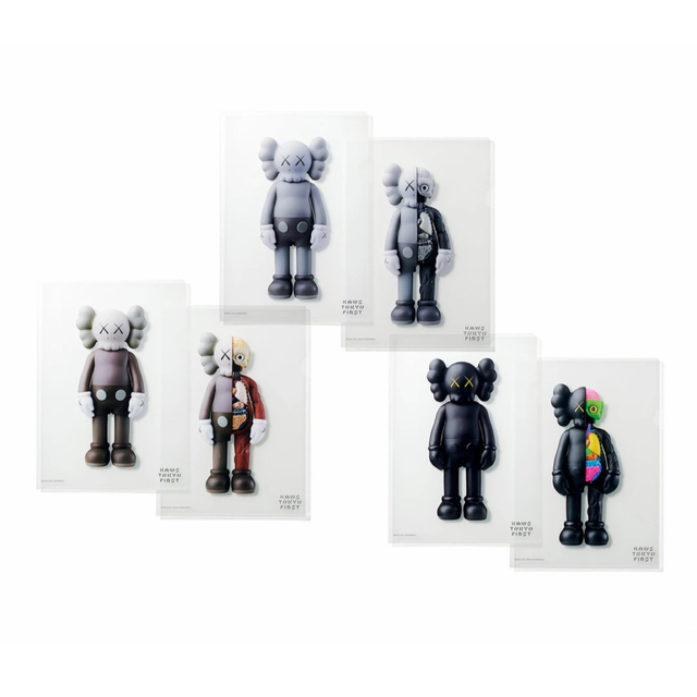 KAWS TOKYO FIRST 限定 クリアファイル A4サイズ 2枚組×3