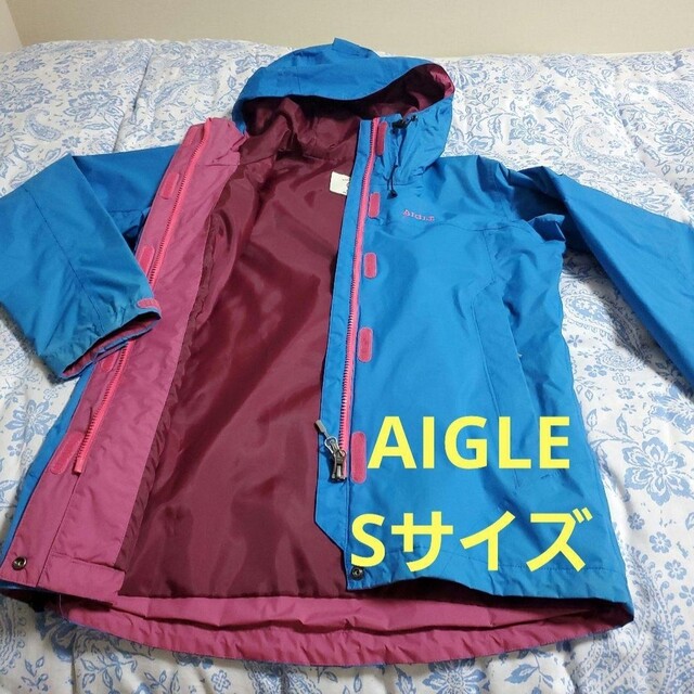 AIGLE 水色 マウンテンパーカー ナイロンジャケット