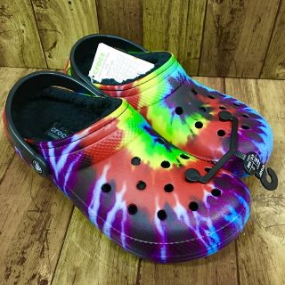 クロックス(crocs)のcrocs classic lined tie dye clog クロックス クラシック ラインド タイダイ クロッグ ボア 206341-988【中古】【004】【岩】(サンダル)