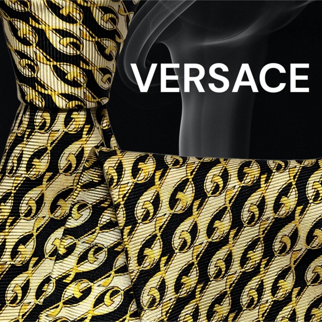 【高級ネクタイ✨️激レア品✨️】VERSACE イエロー 総柄