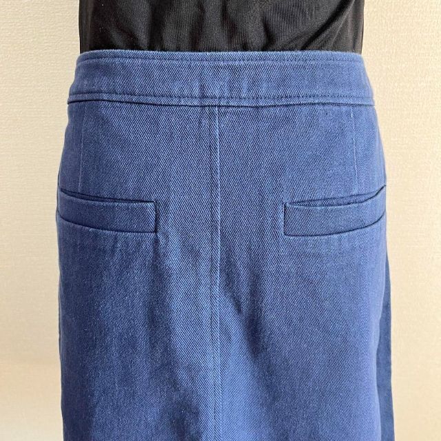 Ray BEAMS(レイビームス)のレイビームス 台形スカート ネイビー ブルー コットン 綿 カジュアル レディースのスカート(ひざ丈スカート)の商品写真