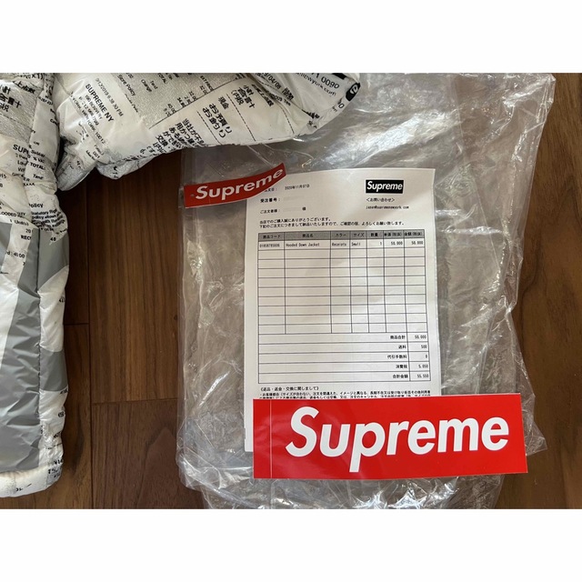 Supreme hooded down jacket receipt 最終価格 - ダウンジャケット