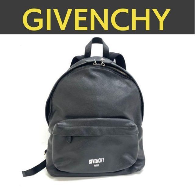 約9cmショルダージバンシー GIVENCHY ロゴ カーフレザー ブラック リュックサック