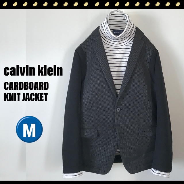 Calvin Klein(カルバンクライン)のカルバンクライン★ダンボールニット★テーラードジャケット★パンチングレザー風 メンズのジャケット/アウター(テーラードジャケット)の商品写真