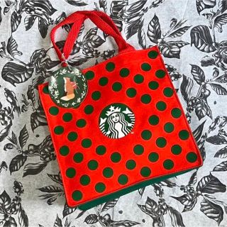 スターバックスコーヒー(Starbucks Coffee)のノリさま専用　　海外　スターバックス　ホリデー　水玉　トート(トートバッグ)