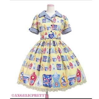 アンジェリックプリティー(Angelic Pretty)の【新品】Sunny Smile Laundryワンピース(イエロー)(ひざ丈ワンピース)