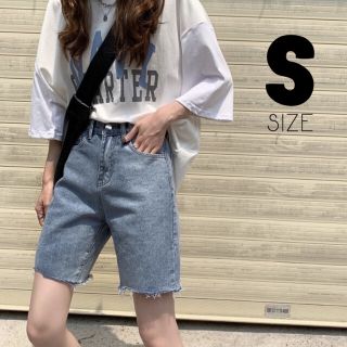 ベーシック デニム ハーフパンツ S 25 レディース プチプラ シンプル 17(デニム/ジーンズ)