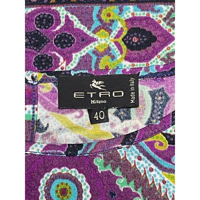 ETRO(エトロ)のETRO エトロ パープル ペイズリー柄ワンピース レディースのワンピース(ひざ丈ワンピース)の商品写真