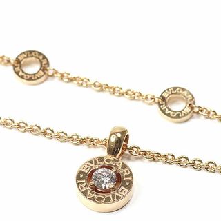 BVLGARI ブルガリ・ブルガリ ネックレス ダイヤモンド K18ピンクゴールド 全長45cm K18PG Au750 ダブルロゴ ペンダント  【中古】