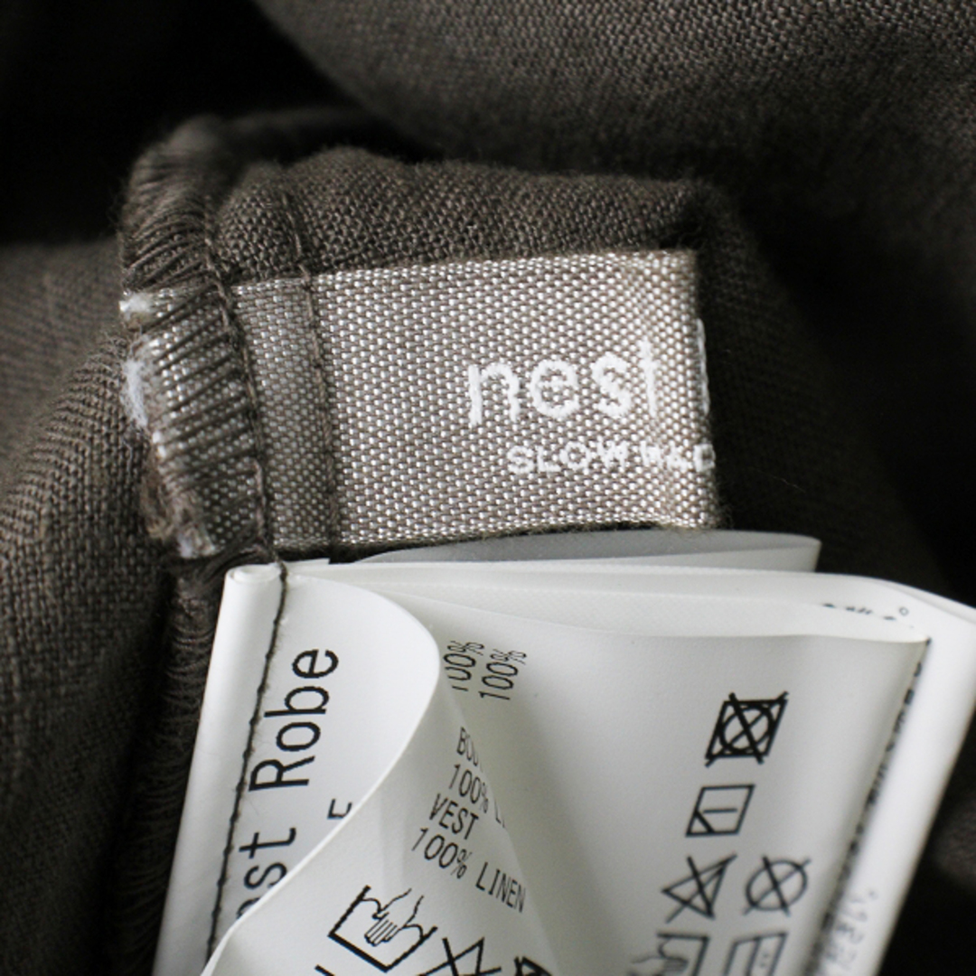 nest Robe(ネストローブ)の2020AW nest Robe ネストローブ リネンタッカー付きフレアワンピース F/カーキ系【2400013154604】 レディースのワンピース(その他)の商品写真