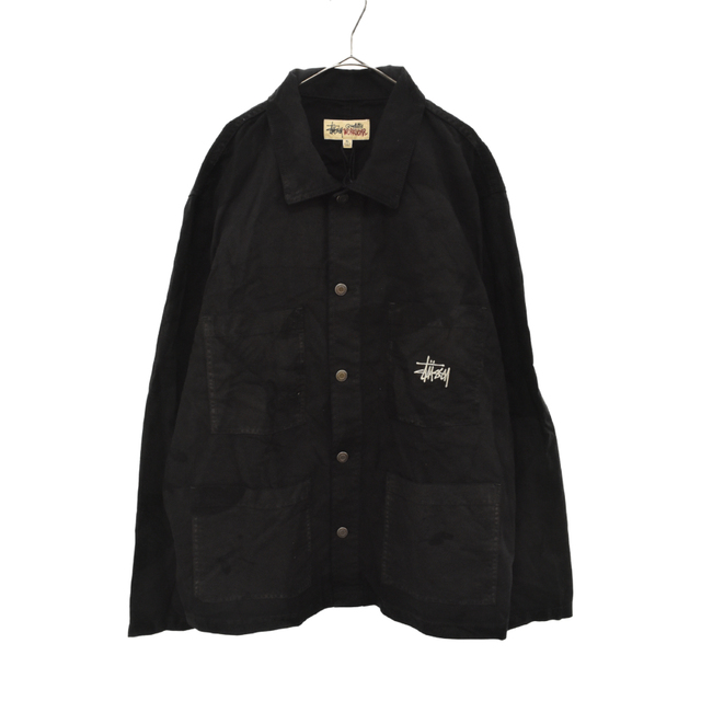 STUSSY ステューシー 21AW Venus Chore Jacket ヴィーナスプリント チョアジャケット ブラック カバーオール 21F115600