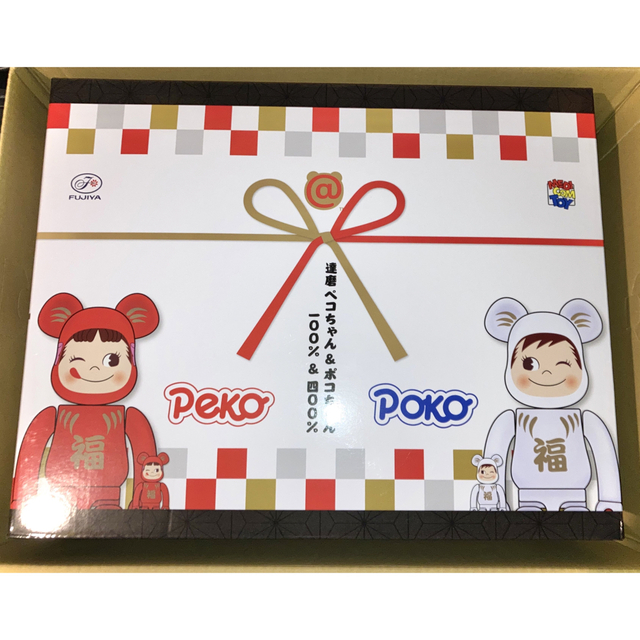 BE@RBRICK 達磨 ペコちゃん & ポコちゃん 400% & 100