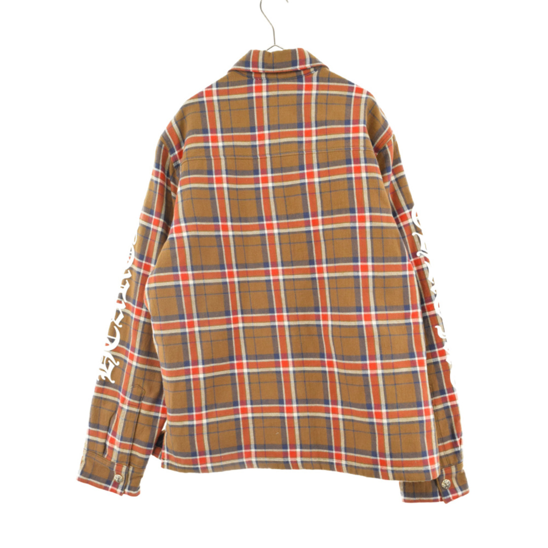 CHROME HEARTS クロムハーツ 22AW CH FLANNEL SHIRTS アームロゴ チェック柄 中綿 フランネルシャツ ジャケット スクロールラベル クロスボール キャメル