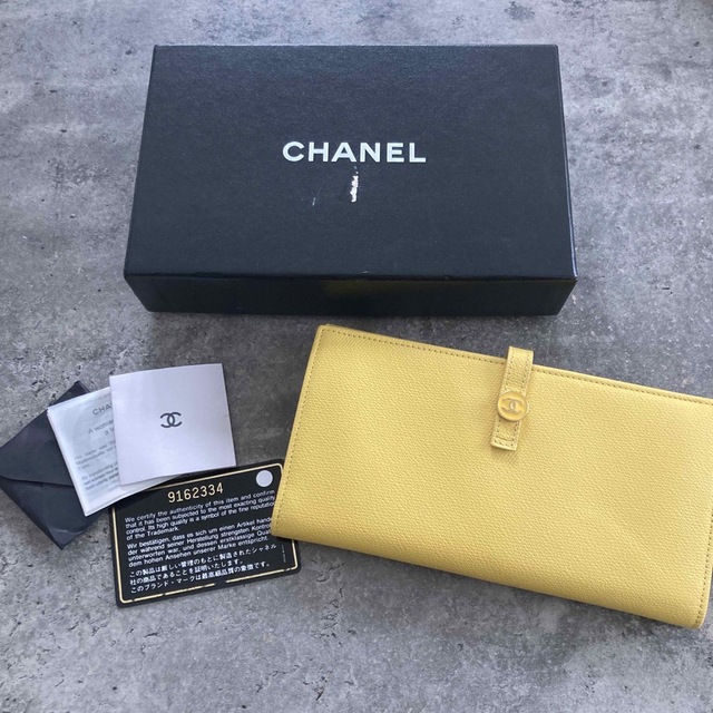 新品未使用！ CHANEL シャネル 長財布 イエロー ココマーク www ...