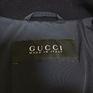 美品GUCCI 羊革使用 ダウンジャケットネイビーサイズ46イタリア製
