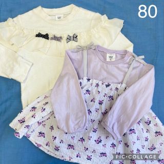 アカチャンホンポ(アカチャンホンポ)のアカチャンホンポ   長袖 トップス　80cm 綿100% 長袖Tシャツ 女の子(Ｔシャツ)