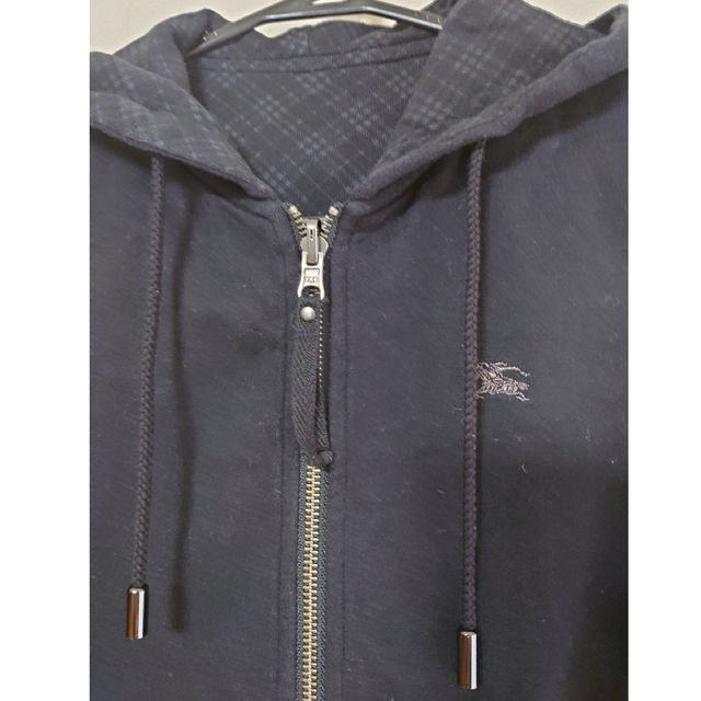 BURBERRY BLUE LABEL(バーバリーブルーレーベル)のBURBERRY BLUE LEBELパーカー チェック×ブラック38 レディースのトップス(パーカー)の商品写真