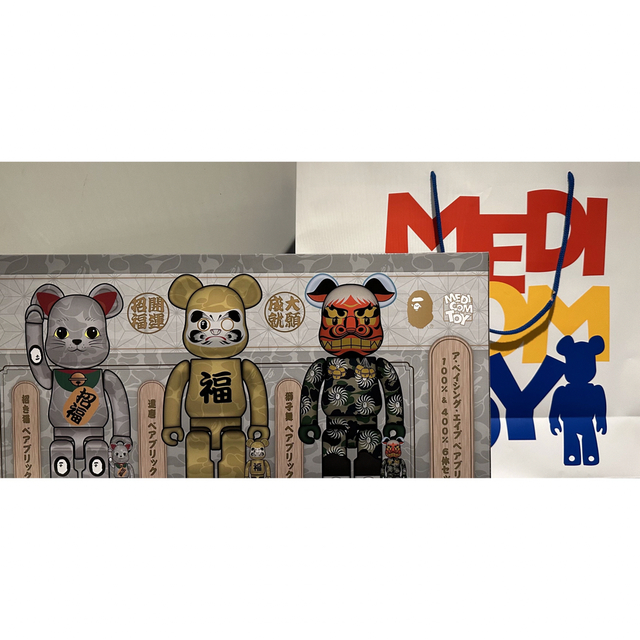 BE@RBRICK(ベアブリック)のBE@RBRICK BAPE(R)招き猫 銀メッキ 達磨 金メッキ 獅子舞 エンタメ/ホビーのフィギュア(その他)の商品写真