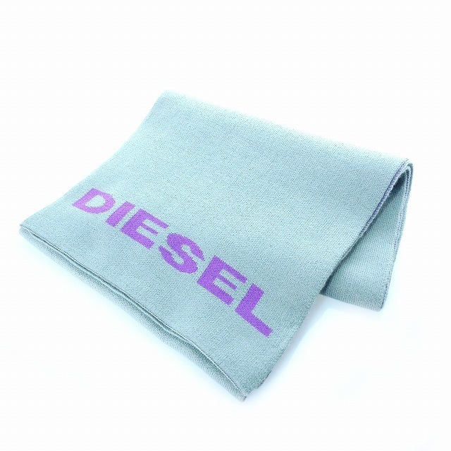 ディーゼル DIESEL マフラー ロゴ グレー パープル 小物 2