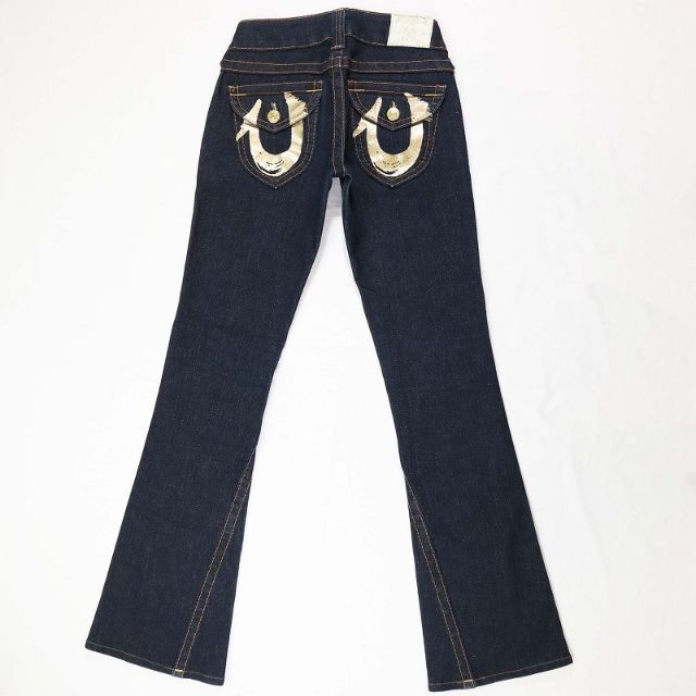 True Religion(トゥルーレリジョン)のTRUE RELIGION JOEY 濃紺ストレッチフレアデニム ローライズ24 レディースのパンツ(デニム/ジーンズ)の商品写真