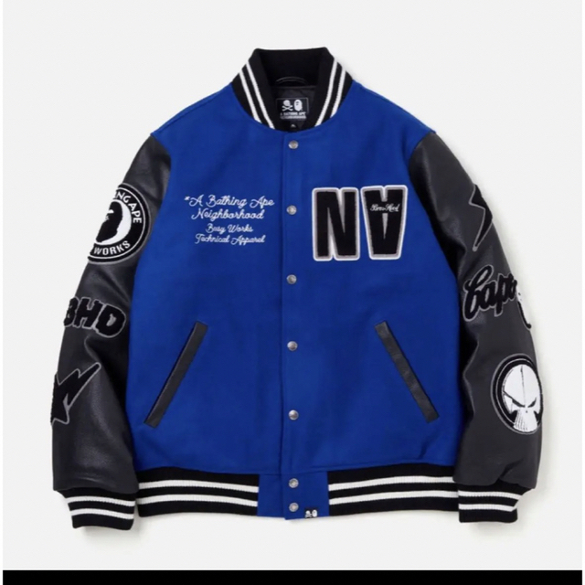 BAPE NBHD VARSITY JACKET NBHD ONLY