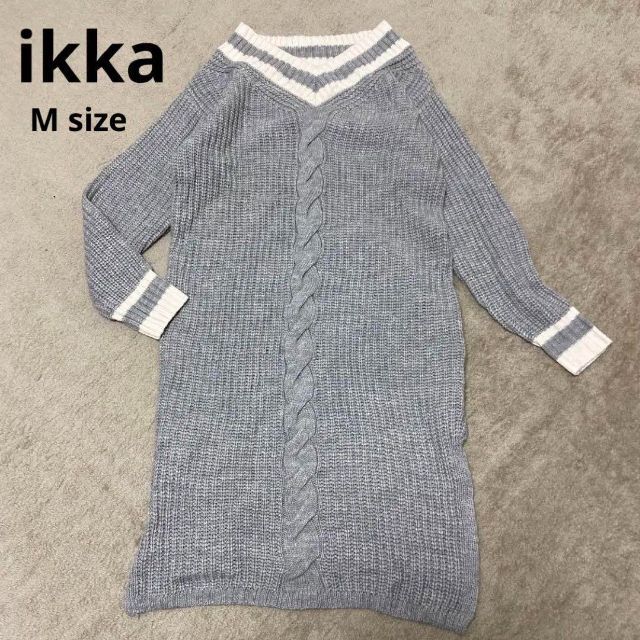 ikka(イッカ)のikka ニット セーター ワンピース Mサイズ グレー レディースのトップス(ニット/セーター)の商品写真