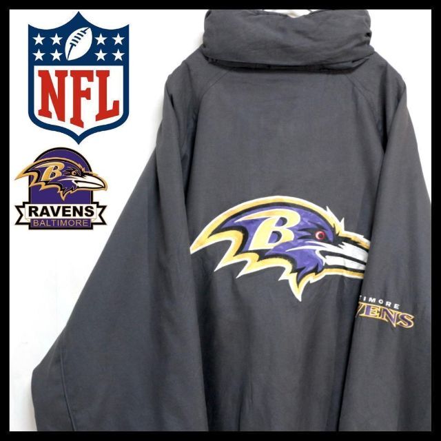 NFL RAVENS 刺繍 ロゴ チーム ナイロンジャケット オーバーサイズ