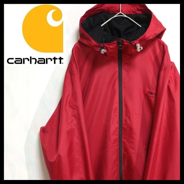 carhartt - 【希少】カーハート 刺繍ロゴ ナイロンジャケット 古着 90s Lサイズ