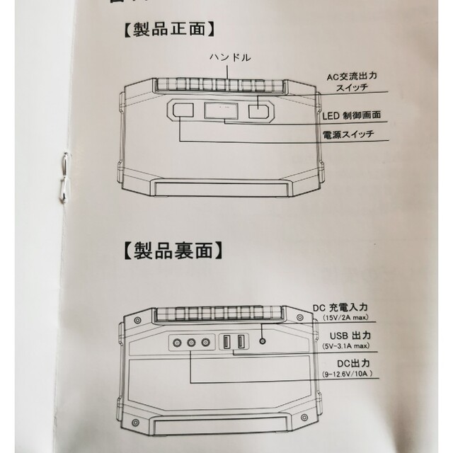 ポータブル電源　45000mAh