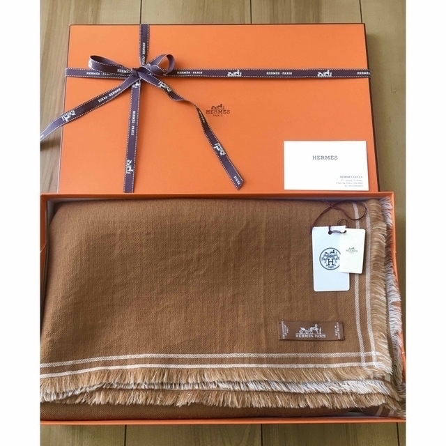 HERMES】エルメス カレジェアン140 カシミヤ100% ストール www