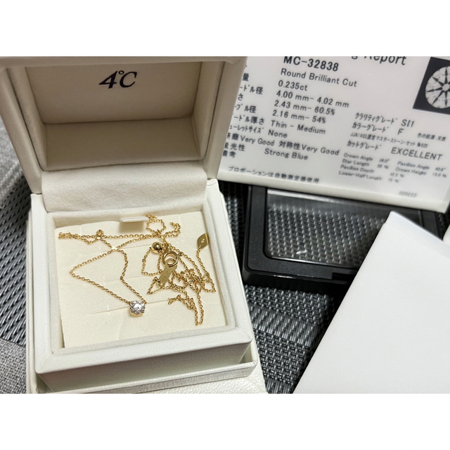 4℃(ヨンドシー)の4℃ 【一粒ダイヤモンド】 K18イエローゴールド ネックレス レディースのアクセサリー(ネックレス)の商品写真