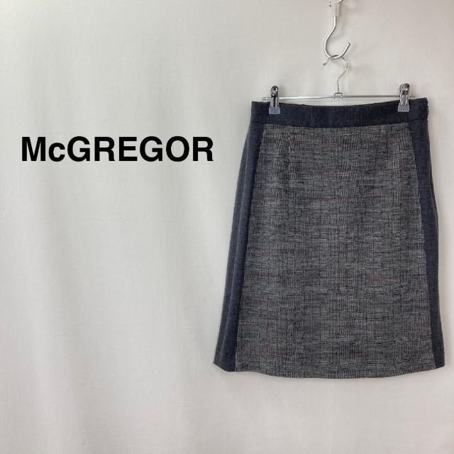 McGREGOR(マックレガー)のMcGREGOR マックレガー ニットグレンチェックスカート グレー レディース レディースのスカート(その他)の商品写真