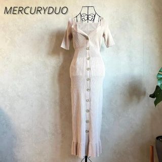 マーキュリーデュオ(MERCURYDUO)の【美品】マーキュリーデュオ　ロングニットワンピース　２WAY(ロングワンピース/マキシワンピース)