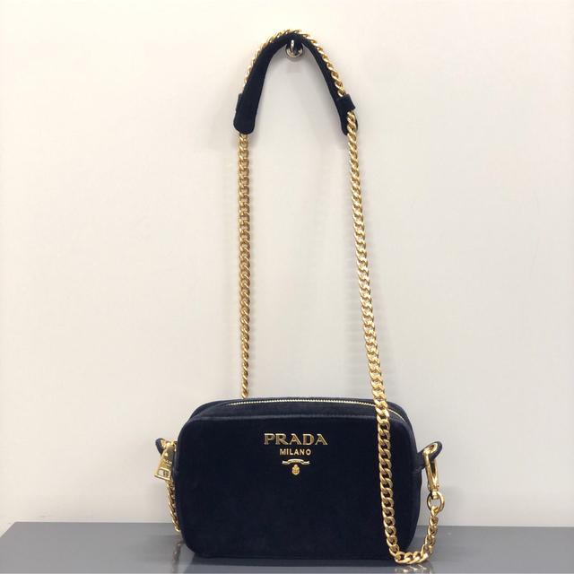 即発送可能】 PRADA ベロア ベルベット チェーンショルダーバッグ