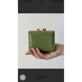 クレア（CLEA）(CLEA)の上品な　クロコ　型押し　の　ガマ口　ミニ　財布(財布)
