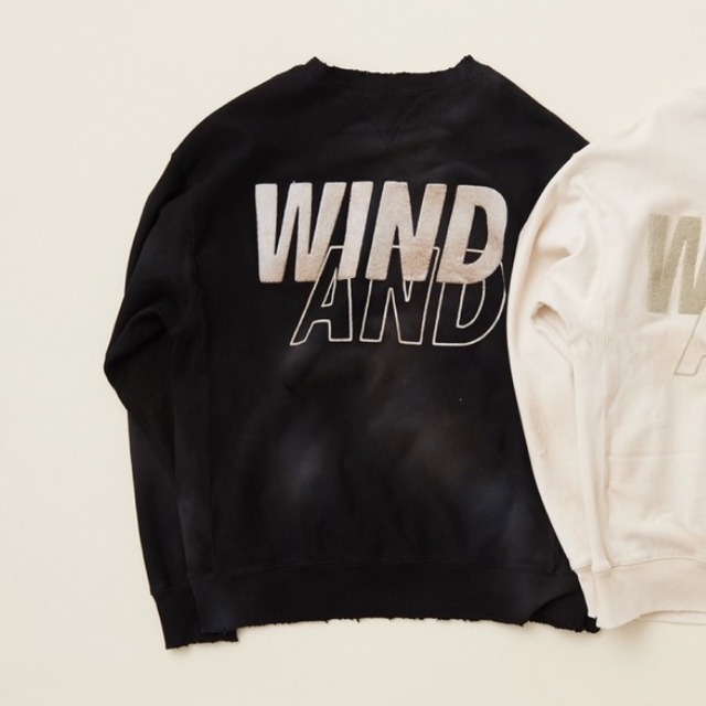 WIND ANDSEA Damaged Crew neck / Navy - L