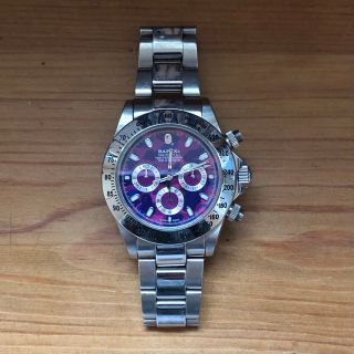 アベイシングエイプ(A BATHING APE)のa bathing ape 腕時計 BAPEX デイトナタイプ パープルカモ(腕時計(アナログ))