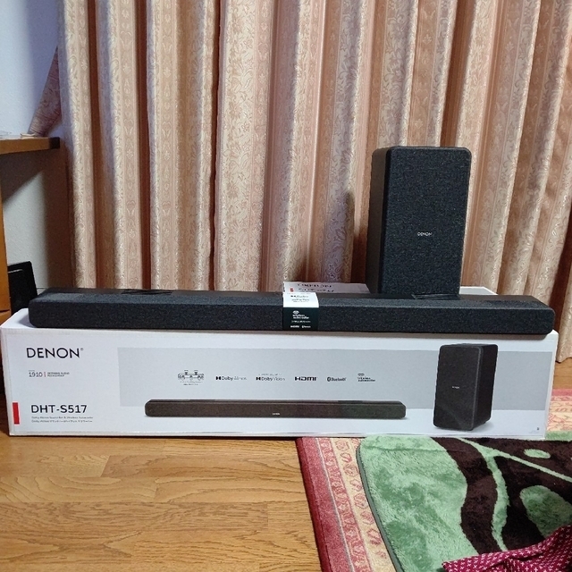 DENON　デノン  DHT-S517　サウンドバー&ワイヤレスサブウーハースマホ/家電/カメラ