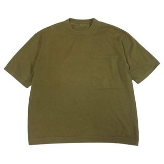 クレプスキュール(crépuscule )のcrepuscule クレプスキュール Ｔシャツ ポケット ニット 半袖 Tシャツ カーキ系 1【中古】(シャツ)