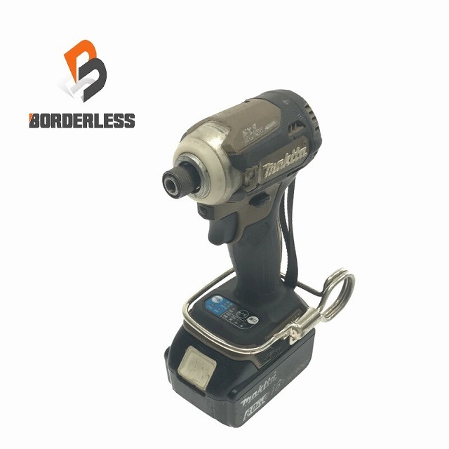 工具☆☆makita マキタ 18V 充電式インパクトドライバ TD171D ブラウン 純正リチウムイオンバッテリー BL1860B 雪マーク 64134