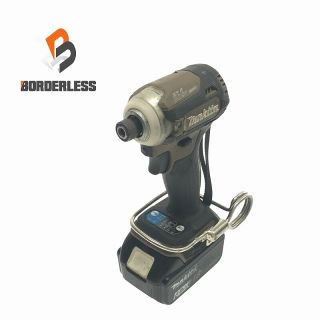 マキタ(Makita)の☆中古☆makita マキタ 18V 充電式インパクトドライバ TD171D ブラウン 純正リチウムイオンバッテリー BL1860B 雪マーク 64134(工具)