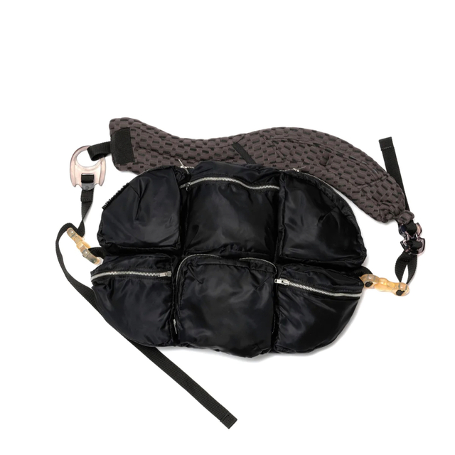 MIKIO SAKABE - MIKIO SAKABE 7 Pockets bag Black × Beigeの MIKIO SAKABE - MIKIO SAKABE 7 Pockets bag Black × Beigeの