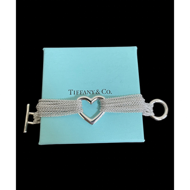 ブレスレット/バングル (美品レア)Tiffanyティファニーハート10連