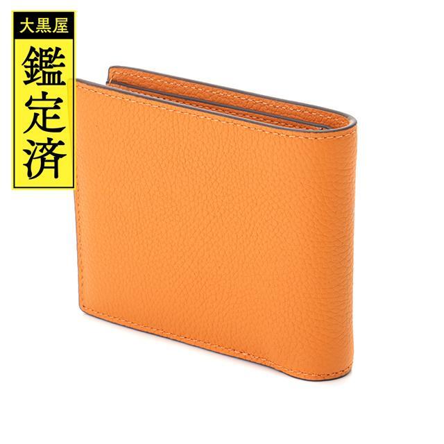 COACH　コーチ　二つ折り財布　札入れ　オレンジ　C6698　【474】