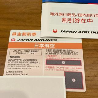 ジャル(ニホンコウクウ)(JAL(日本航空))のJAL 株主優待券　2023年11月30日まで(航空券)