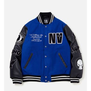 ネイバーフッド(NEIGHBORHOOD)のXL NEIGHBORHOOD BAPE VARSITY JACKET BLUE(ブルゾン)