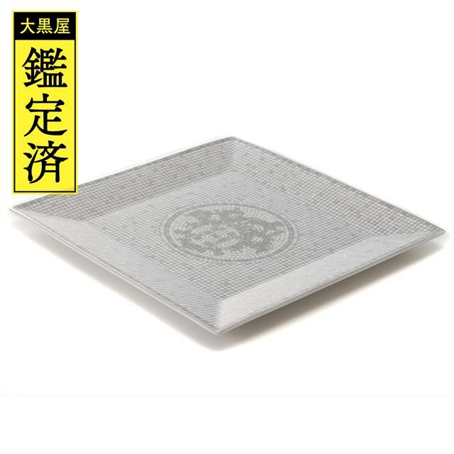 HERMES - エルメス　スクエアプレート モザイク ヴァンキャトル プラチナ 陶器【430】