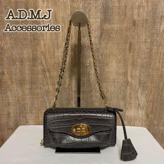 A.D.M.J アクセソワ クロコ型押し チェーンウォレット ショルダー ...