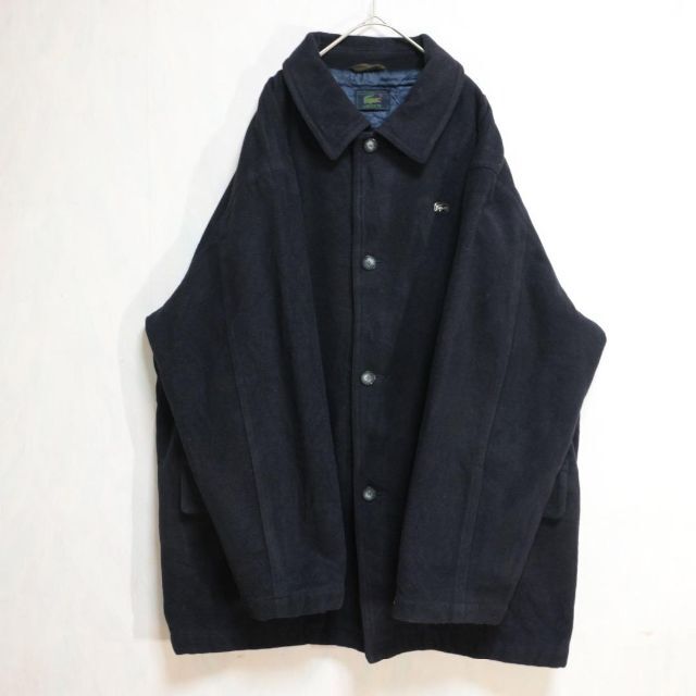 LACOSTE - 【レア】lacoste ラコステ コート ウール ジャケット 黒 LACOSTE - 【レア】lacoste ラコステ コート ウール ジャケット 黒