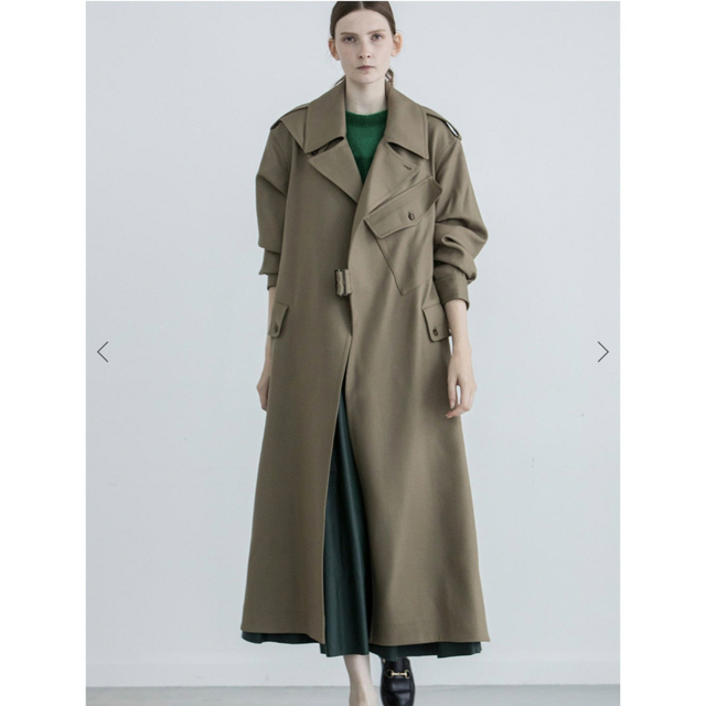 HYKE(ハイク)の2022Enchainement Wool Storm Coat 新品タグ付き レディースのジャケット/アウター(ロングコート)の商品写真